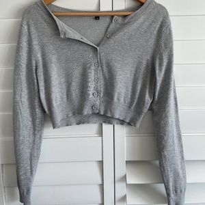 Cropped Grey Cardigan